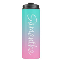 Turquoise Blauwgroen en Pink Ombre