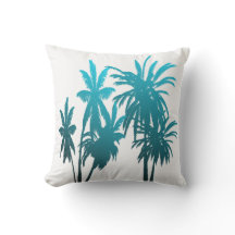Turquoise Blauwgroen Fade Palm Trees Tropical Suns