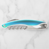 Turquoise Blauwgroen Gel Script Kurkentrekker Bott (Achterkant)