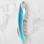 Turquoise Blauwgroen Gel Script Kurkentrekker Bott (Achterkant)