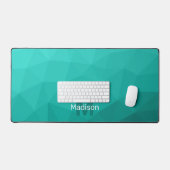 Turquoise blauwgroen Geometric Mesh Pattern monogr Bureaumat (Keyboard & Muis)