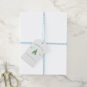 Turquoise Blauwgroen & Gold Tepee Modern Birthday Cadeaulabel (Met Touw)
