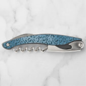 Turquoise Blauwgroen Leopard Print Glitter    Kurkentrekker (Achterkant)