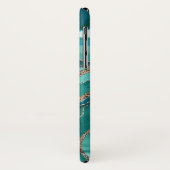 Turquoise Blauwgroen marmer Agate Gold Glitter Gla Case-Mate iPhone Case (Achterkant/links)