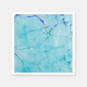 Turquoise Blauwgroen Marmeren Verf Abstracte Water Servetten (Voorkant)