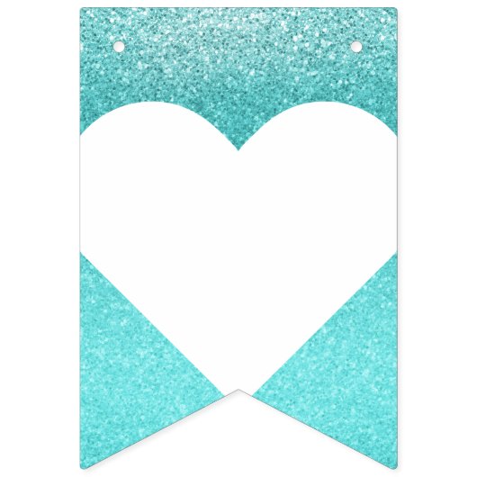 Turquoise Blauwgroen Ombre Glitter SWEET 16 ZESTIE Vlaggetjes (Eerste vlag)