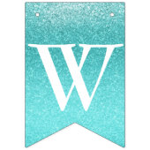 Turquoise Blauwgroen Ombre Glitter SWEET 16 ZESTIE Vlaggetjes (Derde vlag)