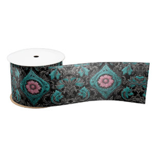  Turquoise Blauwgroen Roze Western Country Floral Lint
