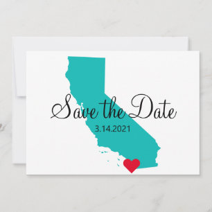 Turquoise Blauwgroen Waterverf California Destinat Save The Date