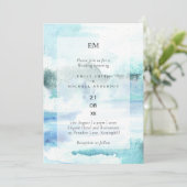 Turquoise Blauwgroen Wedding Invitation Budget Fri (Staand voorkant)