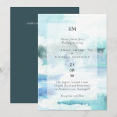 Turquoise Blauwgroen Wedding Invitation Budget Fri (Voorkant / Achterkant)