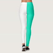 Turquoise Blauwgroen Wit Twee Tone Split Half Desi Leggings (Achterkant)