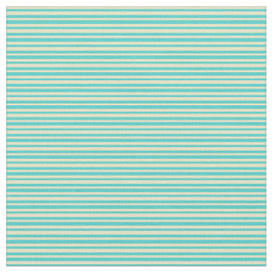 Turquoise & Bleek Goldenrod Stripes/Lines Pattern Stof