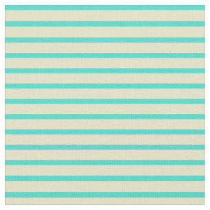 Turquoise & Bleke Goldenrod Stripes Stof