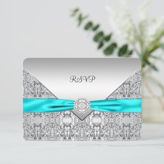 Turquoise bleu argenté RSVP (Debout devant)