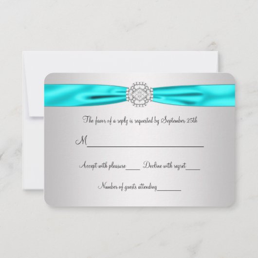 Turquoise bleu argenté RSVP (Dos)