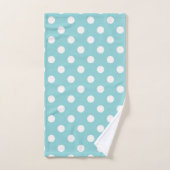 Turquoise Bleu & Blanc Points (Serviette à main)