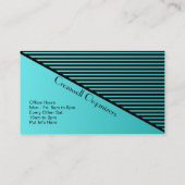 Turquoise bleu Carte de visite contemporain (Dos)