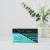 Turquoise bleu Carte de visite contemporain (Debout devant)