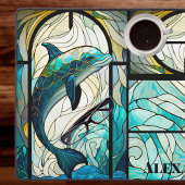 Turquoise bleu dauphin look de verre tendu