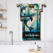 Turquoise bleu dauphin look de verre tendu