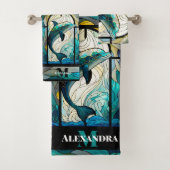 Turquoise bleu dauphin look de verre tendu (En situation)