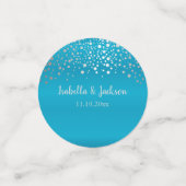 Turquoise Bleu et Confettis Argentés (Petit recto)