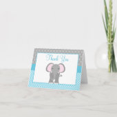 Turquoise bleu gris éléphant Polka Dot Merci (Devant)