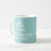 Turquoise bleu KeepCalm Mugs | Modèle personnalisé (Devant gauche)