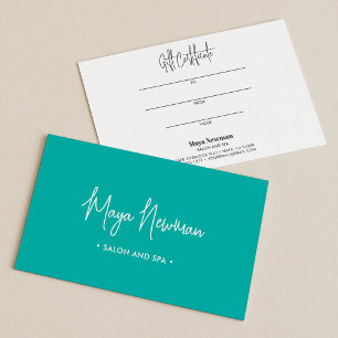 TURQUOISE BLEU SIGNATURE MINIMALE Carte cadeau Mon
