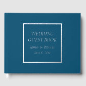 Turquoise bleu simple stylisé Mariage (Recto)