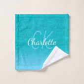 Turquoise bleu Turquoise parties scintillant aqua  (Gant de toilette)