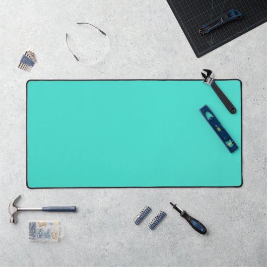 Turquoise Bleu Uni (Poste de travail)