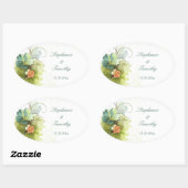 Turquoise bleu vert + autocollants de mariage flor (Feuille)