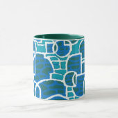 Turquoise, Bleu, Vert Blanc Ringer Mug (Centre)