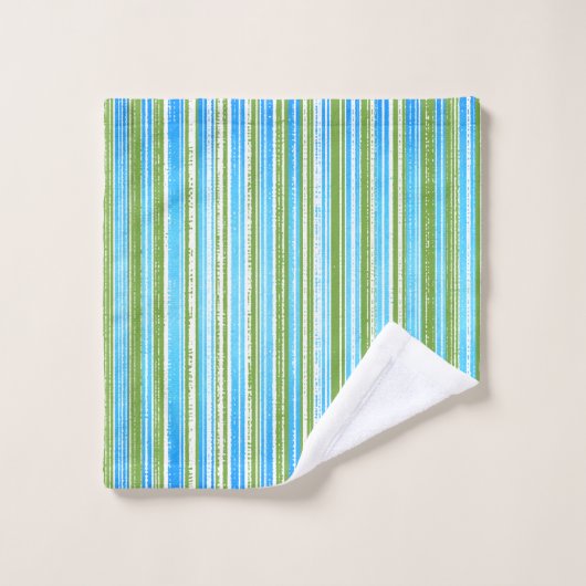 Turquoise, bleu, vert et blanc (Gant de toilette)