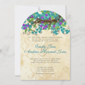 Turquoise bleu violet Enchanted Forest Invitations (Devant)