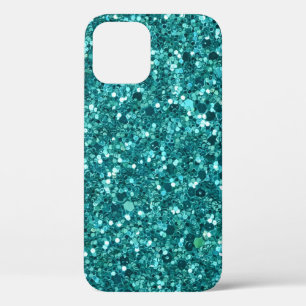 Turquoise Bling, sparkle and glitter  iPhone 12 Hoesje