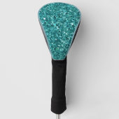 Turquoise Bling, sparkle en glitter Golfheadcover (Voorkant)