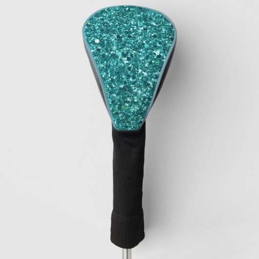 Turquoise Bling, sparkle en glitter Golfheadcover (Voorkant)