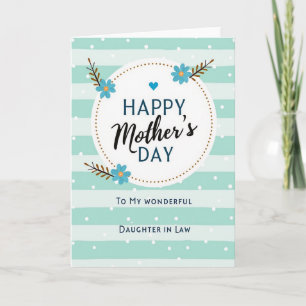 Turquoise Bloemen Moeder Berichtkaart Kaart