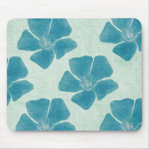 Turquoise Bloemen Mousepad Muismat