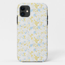 Turquoise Bloemen Naadloos Patroon iPhone 11 Hoesje