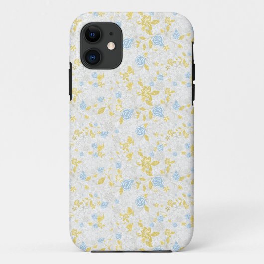 Turquoise Bloemen Naadloos Patroon Case-Mate iPhone Case (Achterkant)