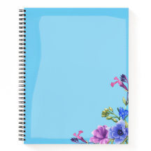 Turquoise Bloemen Notitieboek - Spiral Bound