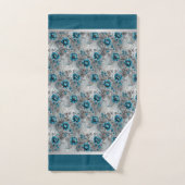 Turquoise Bloemige Zachte en Stijlvolle Bad Handdoek (Handdoek)