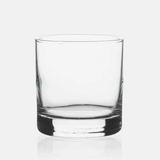 Turquoise Blue 1950s Atomic Starburst Mid Century Whisky Glas (Links)