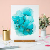 Turquoise Blue Abstract Fluid Art (Mariage)