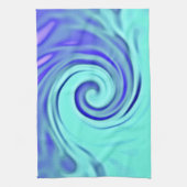Turquoise Blue Abstract Wave Art Theedoek (Verticaal)