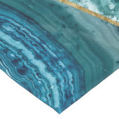 Turquoise Blue Agate Black Gold Geometric Triangle Korte Tafelloper (Hoek)